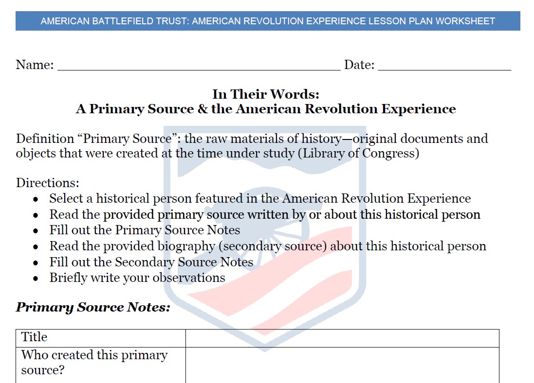 Lesson Plan Worksheet